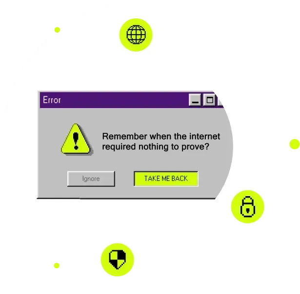 A vintage deskop pop-up window with a warning